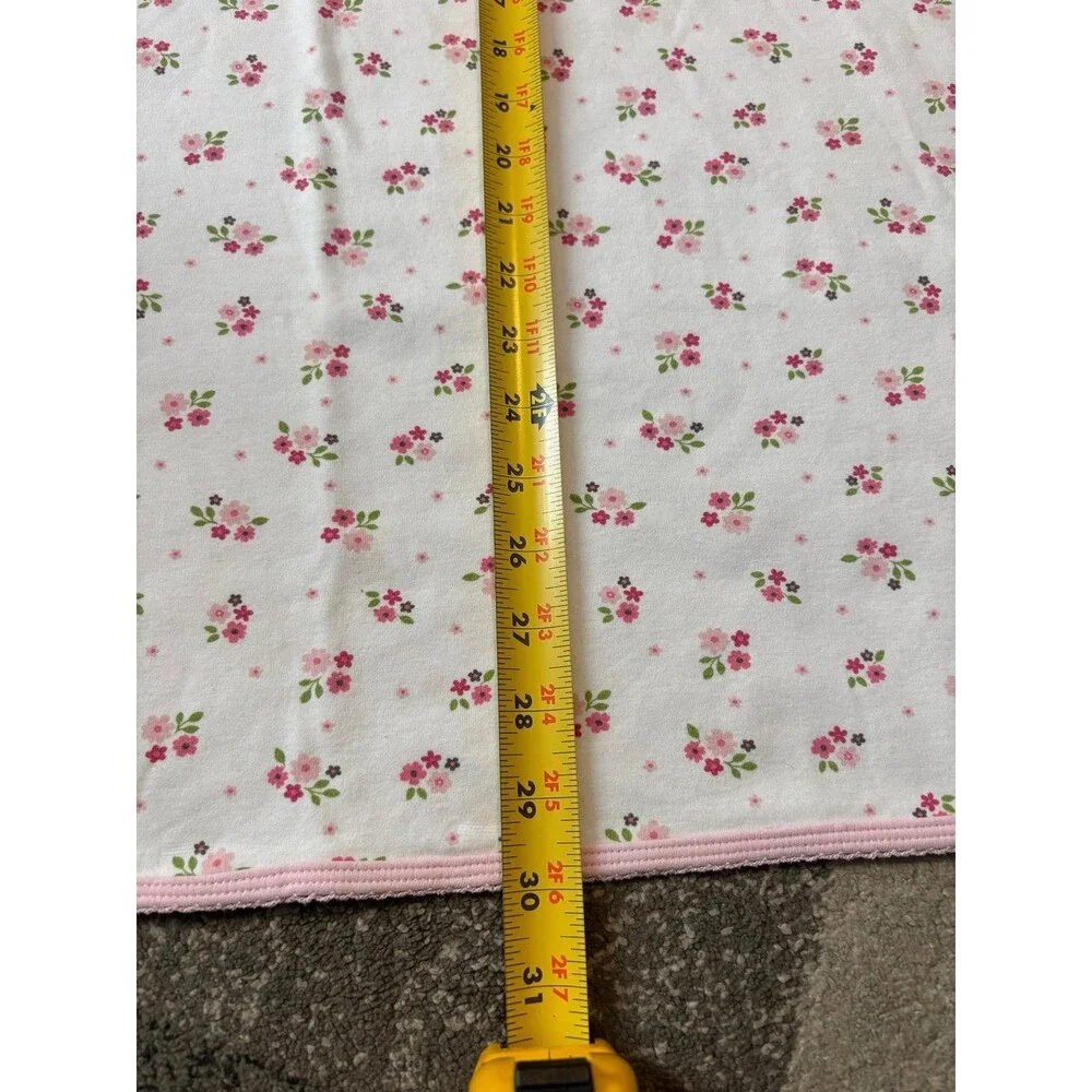 Carter’s Cotton baby Receiving Blanket Pink White Stripe Flower Floral rare
